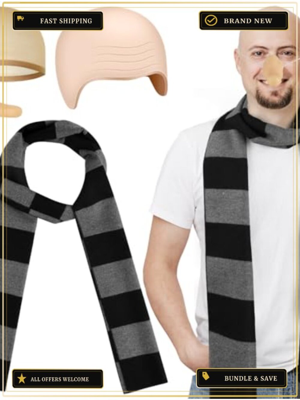 Adult Costume Accessory Set Beanie Goggles Gloves Scarf